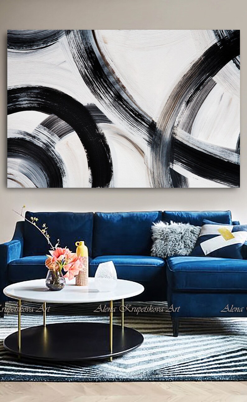 Black and White Wall Art Large Canvas Art for Living Room Etsy