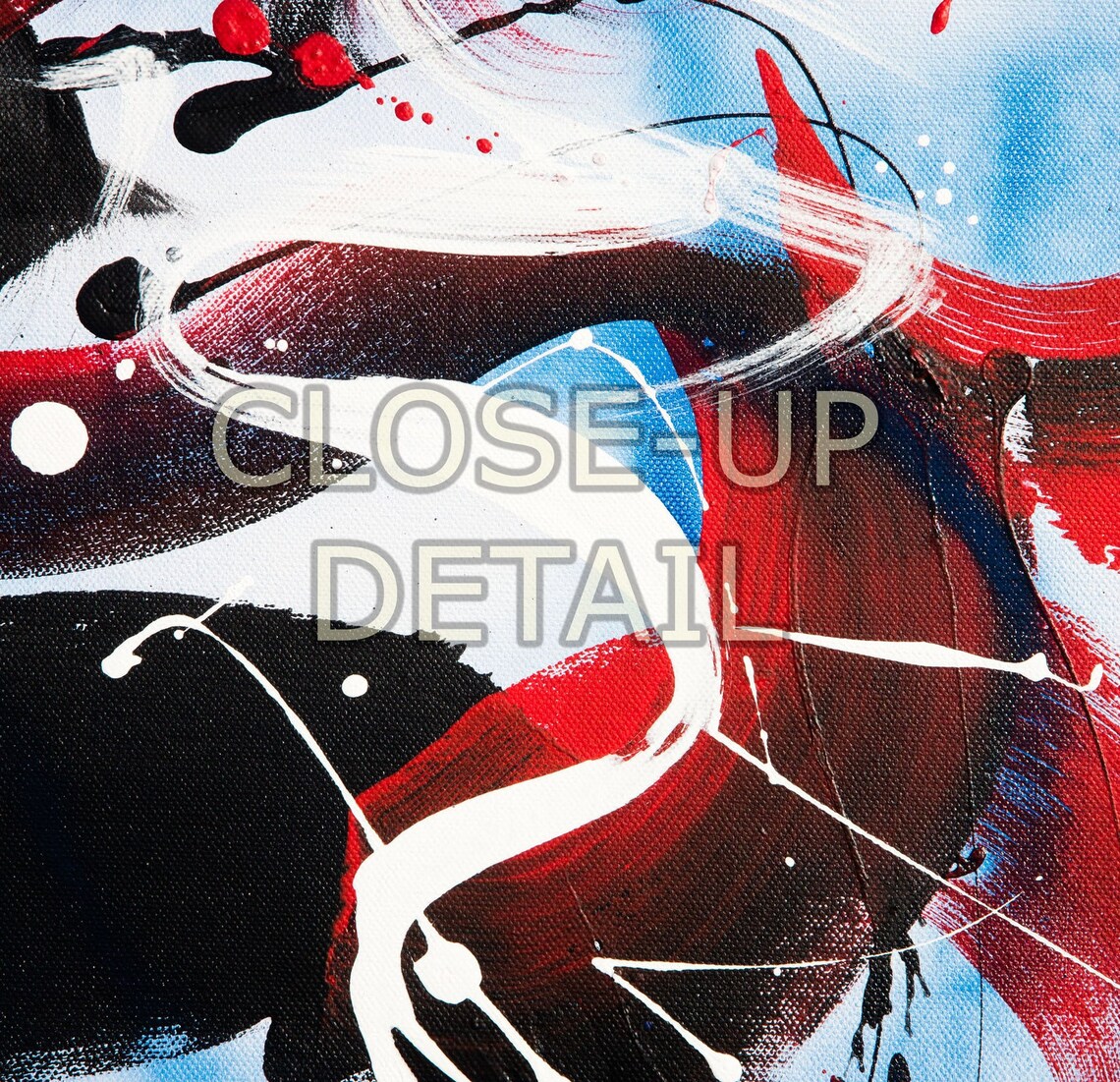 Red wall art abstract on canvas Red painting print Colorful Etsy