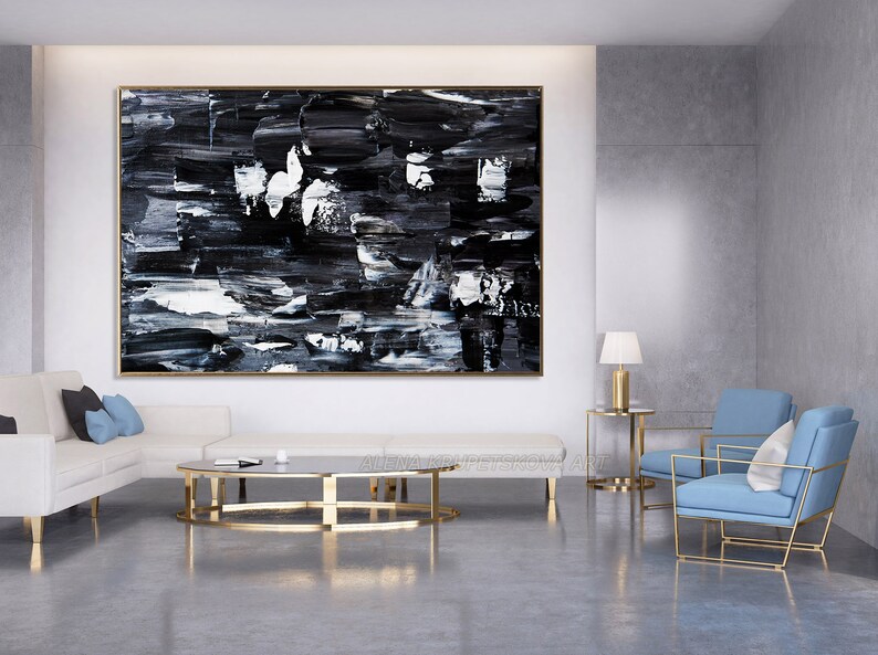 Modern wall art for men Black art for men room and mens | Etsy