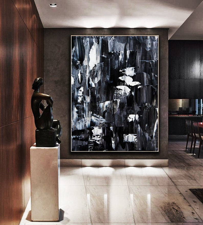 Modern wall art for men Black art for men room and mens Etsy