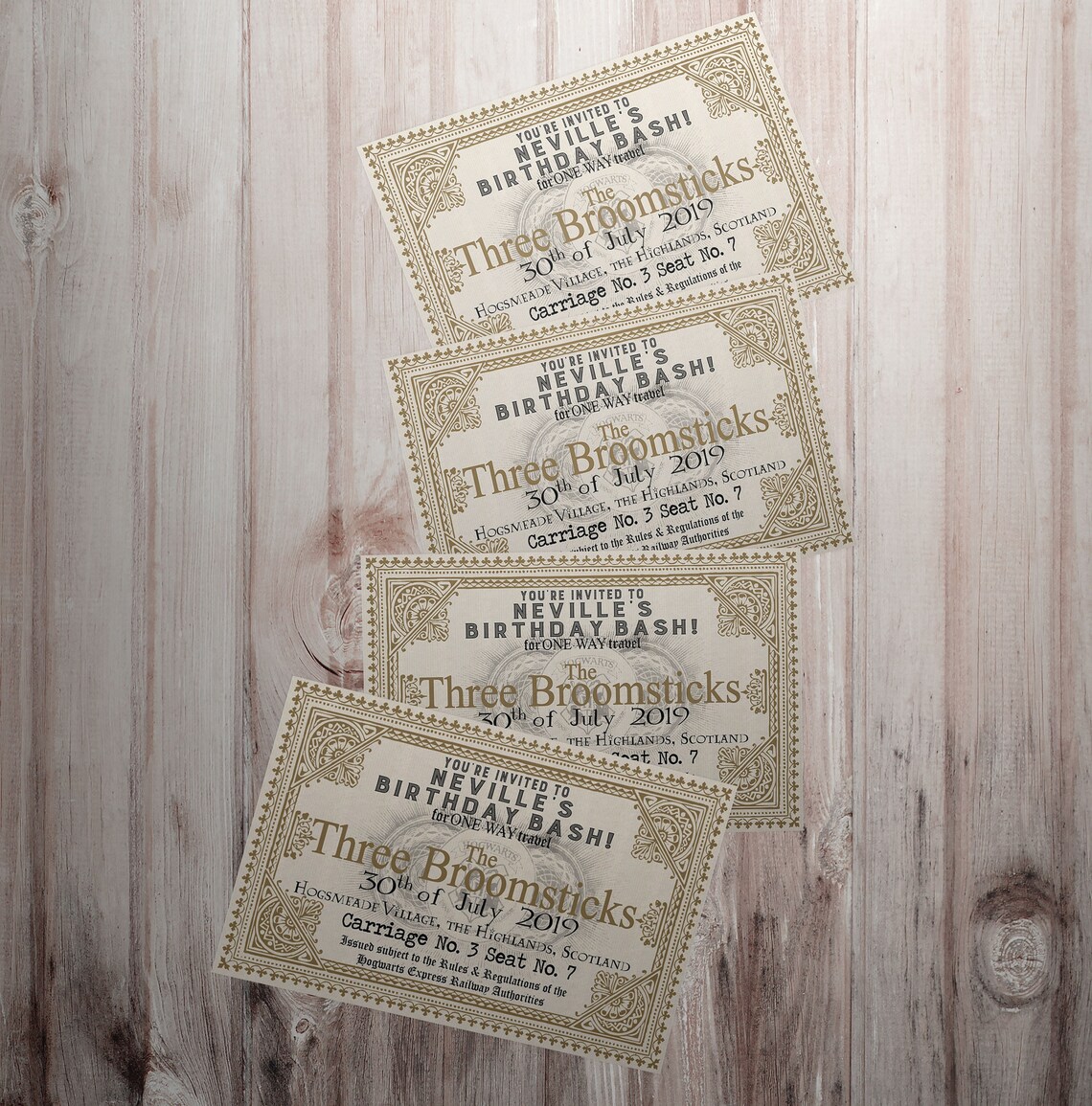 Pack of 10 Harry Potter style Platform 9 and 3/4 Ticket | Etsy