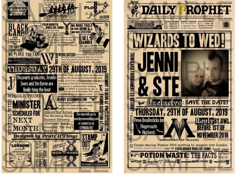 Daily Prophet Invitation/poster/sign DIGITAL DOWNLOAD | Etsy