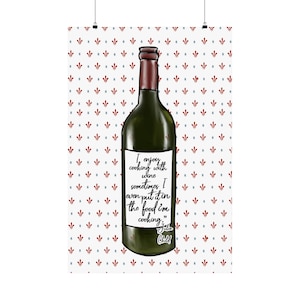 Julia Child Wine Magnet: Hand-Drawn, Gourmet Kitchen Decor, Classic Cuisine, Culinary Elegance, Quirky Fridge Art, Foodie Gift,Wall Art
