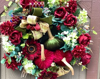 Elegant fall designer wreath