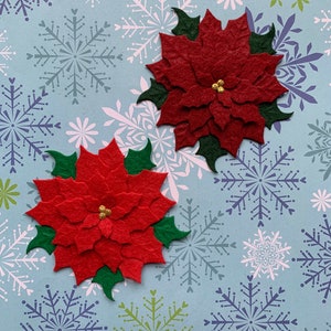 Stella di Natale in feltro Fiore di Natale Die Cut Poinsettie di Natale in lana