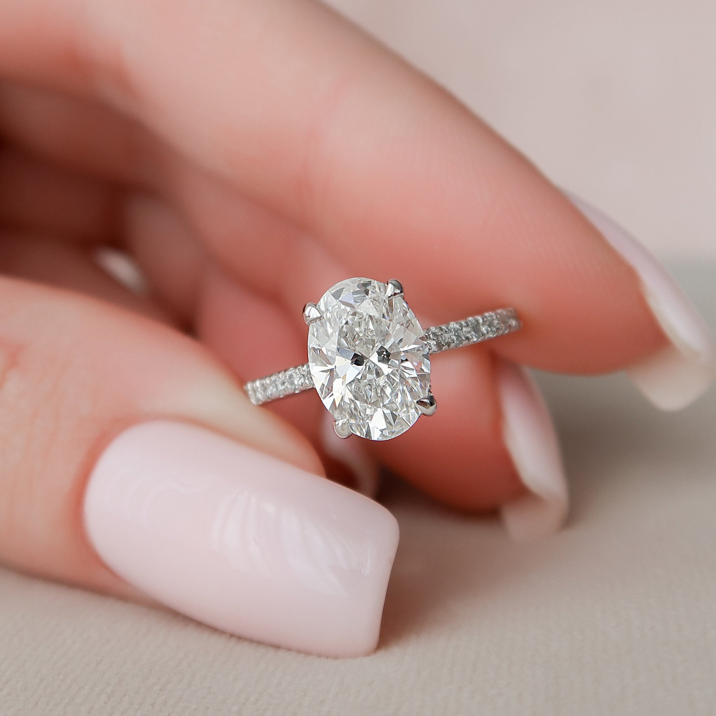 2 CT Oval Lab Diamond Engagement Ring Oval Engagement Ring Etsy