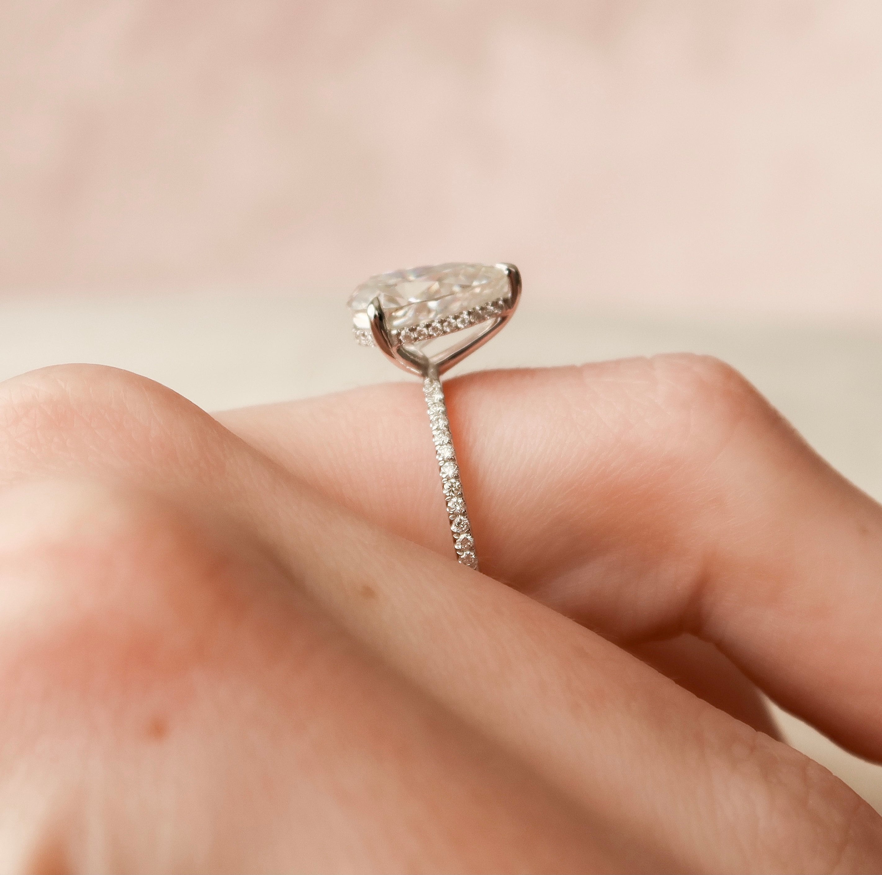 2.5 CT Pear Engagement Ring, Dainty Pear Wedding Ring