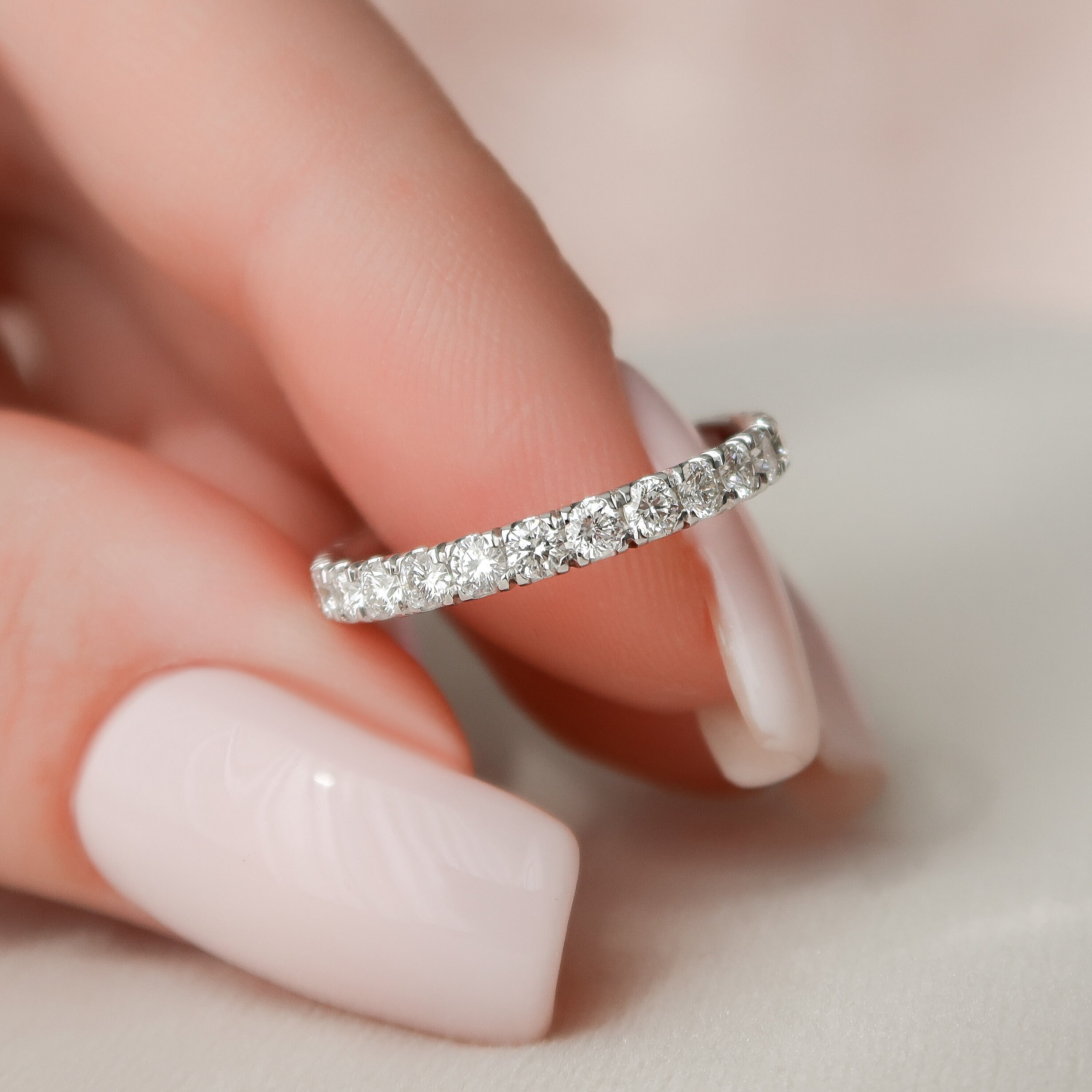 2.3mm Eternity Band Lab Diamonds Eternity Ring Pave Diamonds | Etsy