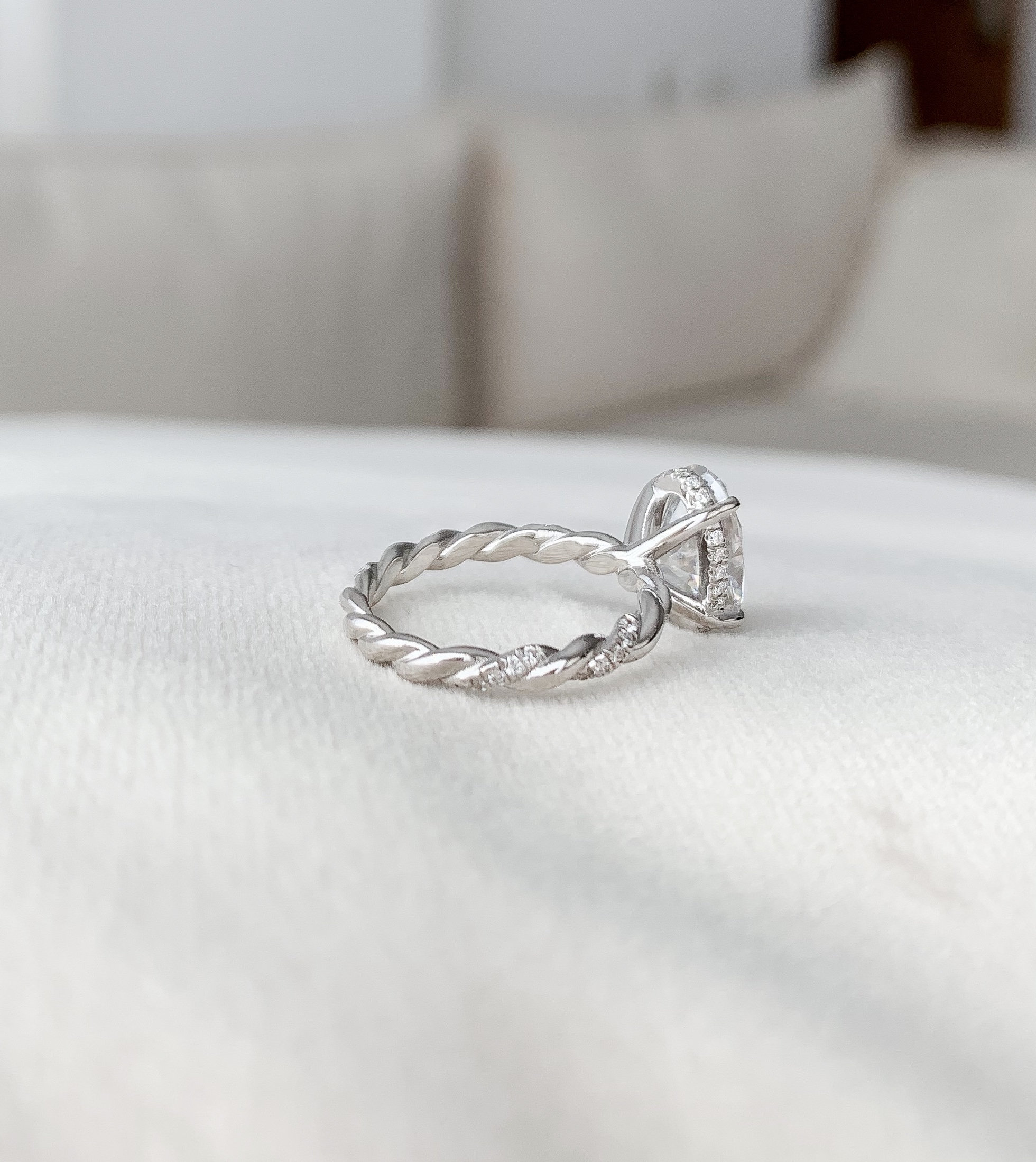 2.5 Carat Oval Engagement Ring Braided Moissanite Engagement | Etsy