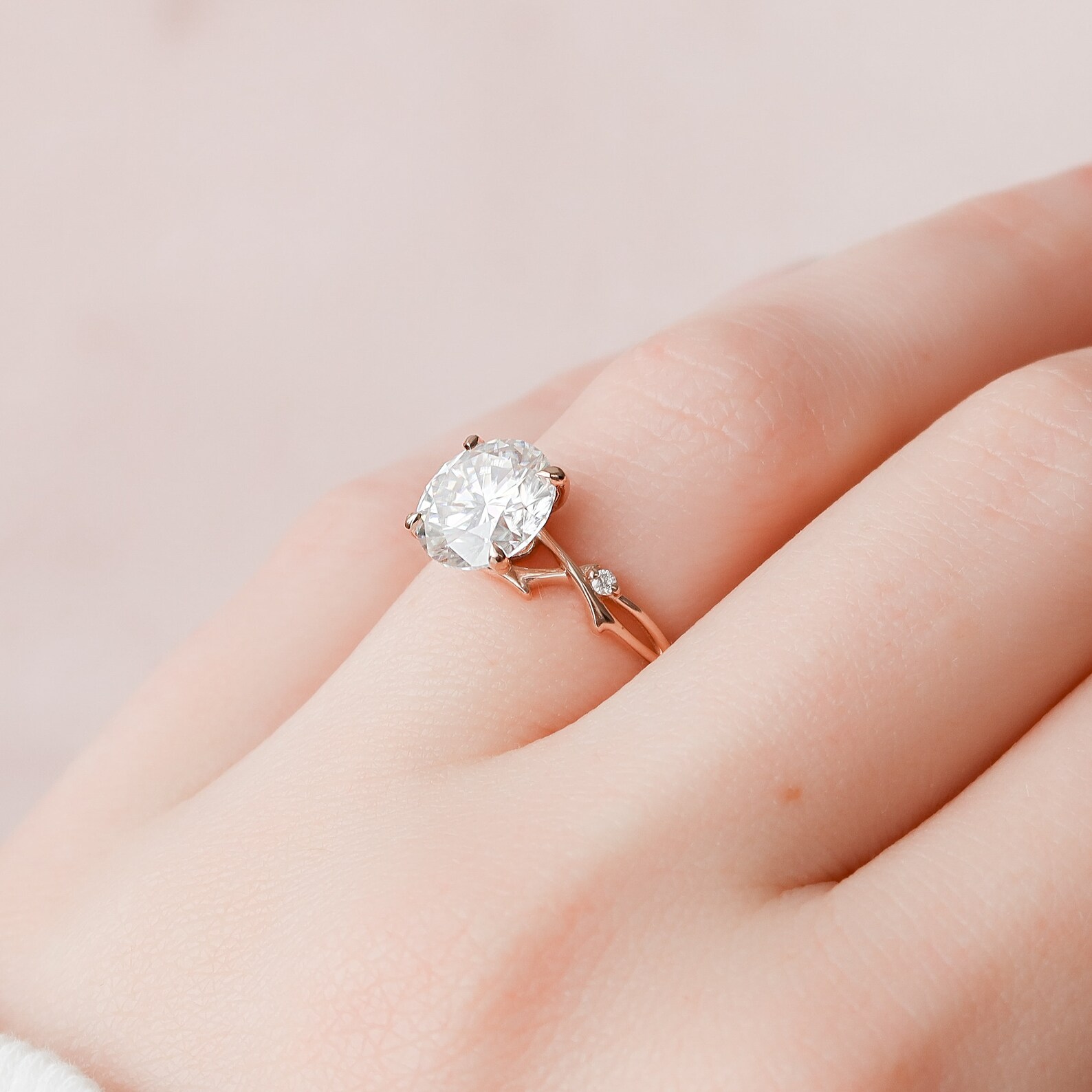 3CT Dainty Twig Engagement Ring Nature Inspired Branch Etsy