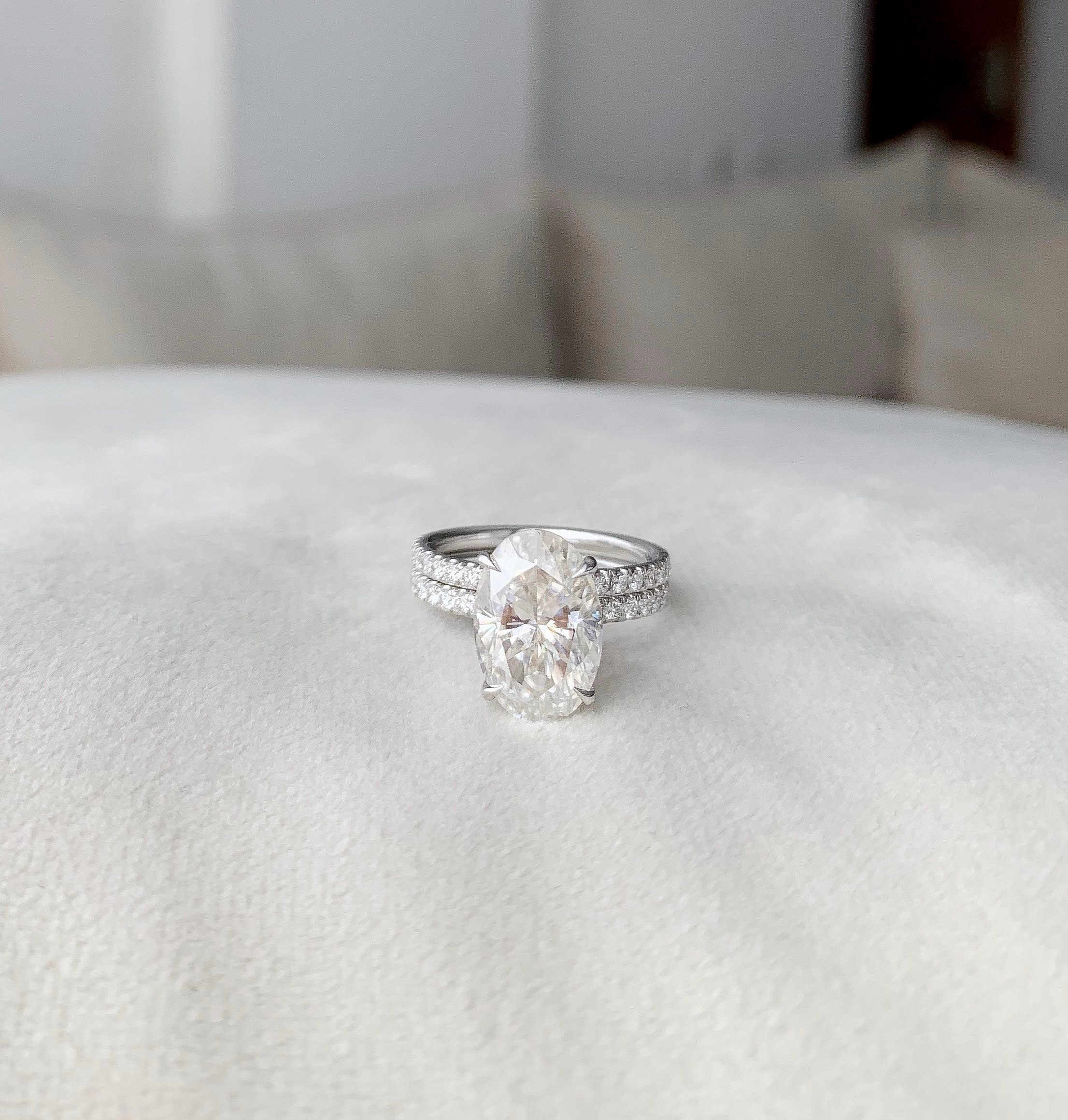 Pave Band Engagement Ring Pave Band Engagement Engagement Rings