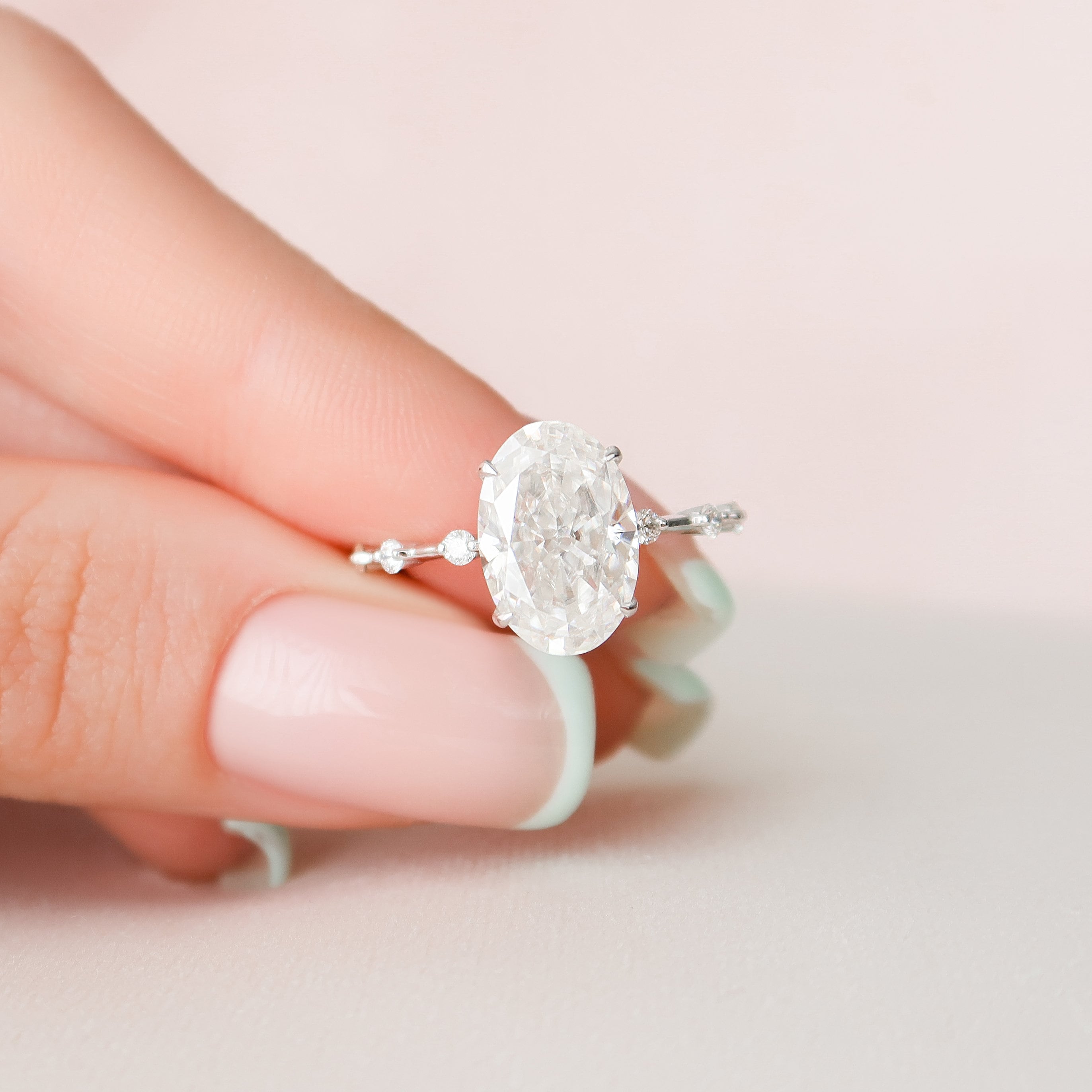 Anillo de compromiso ovalado de 35 CT anillo de compromiso Etsy
