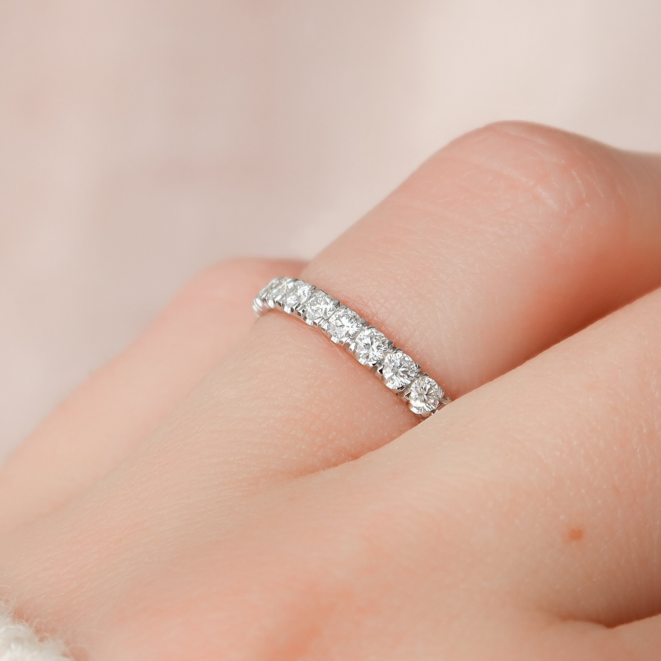 2.3mm Eternity Band Lab Diamonds Eternity Ring Pave Diamonds | Etsy