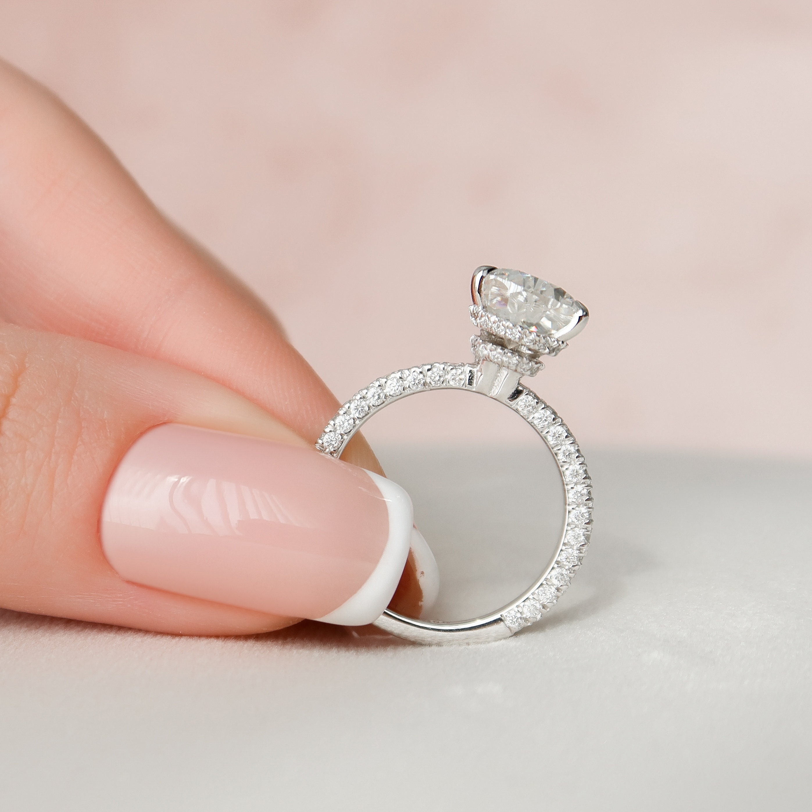 2.5 CT Pear Shaped Engagement Ring Double Hidden Halo Pear Etsy