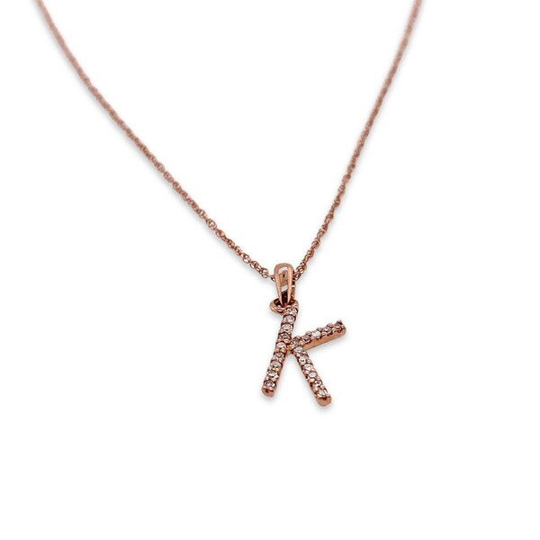 14k Gold Diamond Letter For Her Etsy
