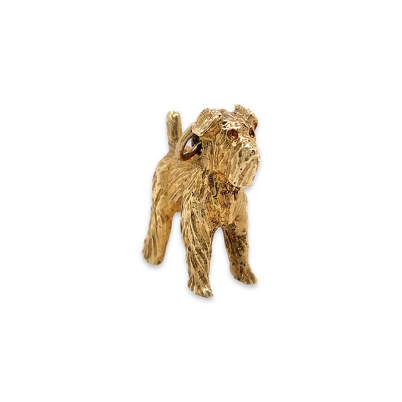 Scottish Terrier Dog Gold Pendant / Solid 14K Yel… - image 1
