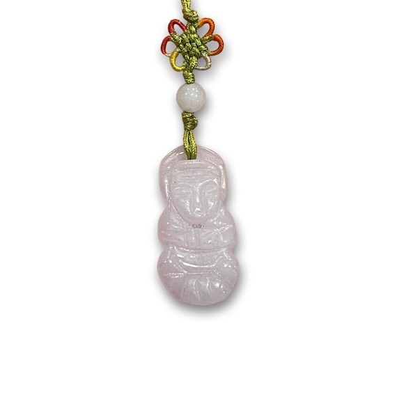 Vintage Jade Figurine Charm Pendant / String Jade… - image 1