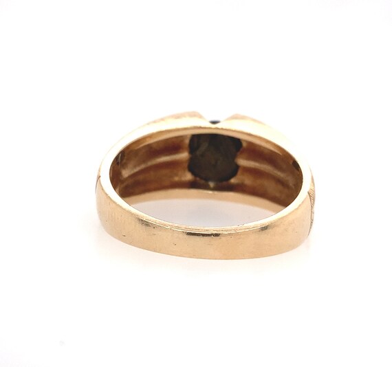 Vintage Men’s Black Star Sapphire Gold Ring / Sol… - image 7