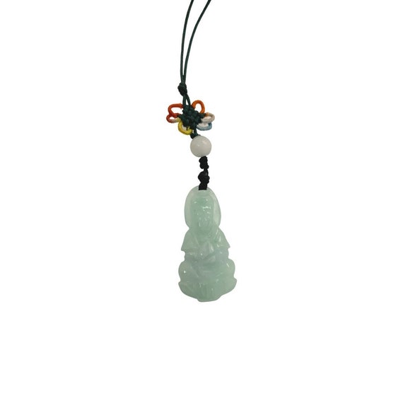 Jade Buddha String Floral Pendant / Buddhist Jade… - image 4