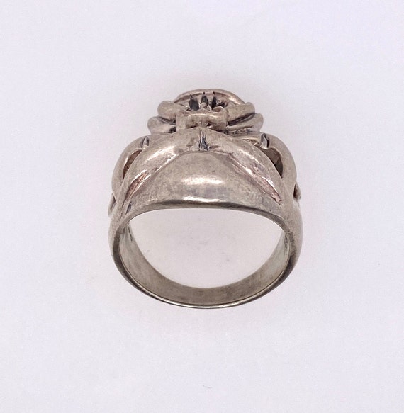 Vintage Monkey Face Sterling Silver Ring - image 6