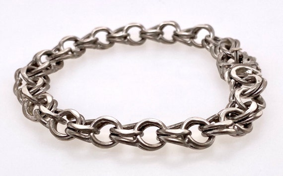 Vintage Sterling Silver Circle Link Bracelets - image 2