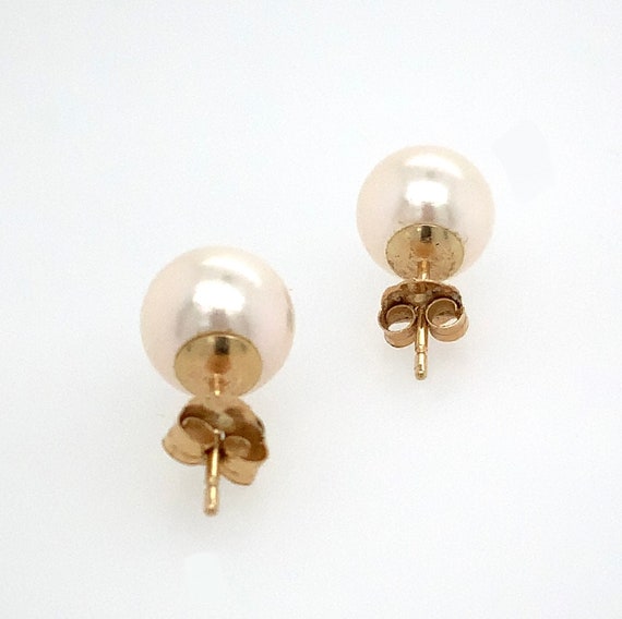 Vintage Genuine Cultured Pearl Stud Earrings / So… - image 8