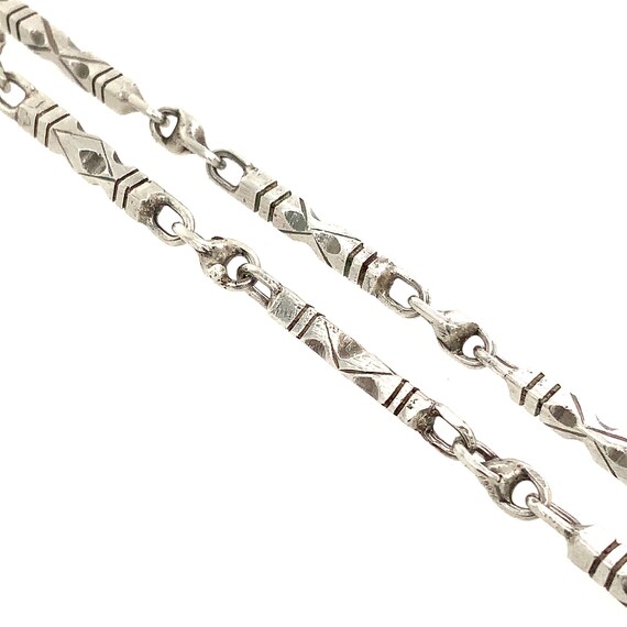 Silver Necklace / Solid Sterling 925 / Long Bead … - image 6
