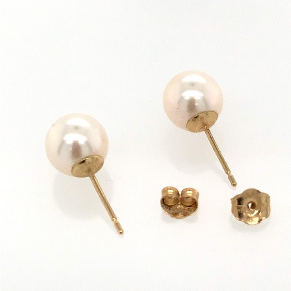 Vintage Genuine Cultured Pearl Stud Earrings / So… - image 10