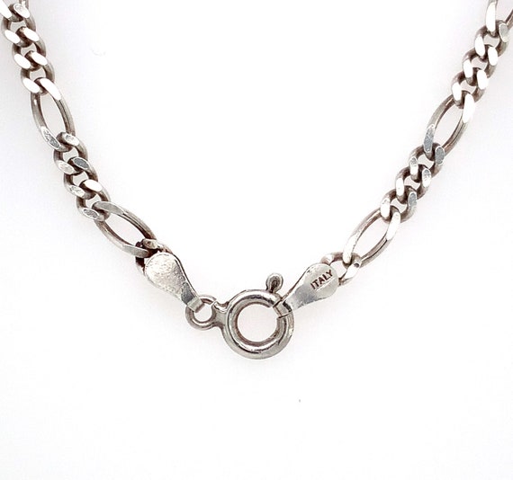 Vintage Silver Figaro Chain / Solid Sterling 925 … - image 5