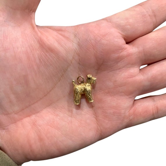 Scottish Terrier Dog Gold Pendant / Solid 14K Yel… - image 2