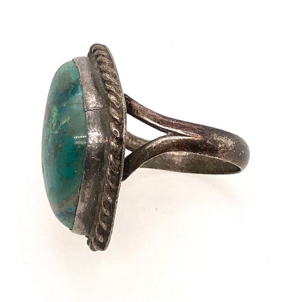 Vintage Turquoise Sterling Silver Statement Ring - image 4