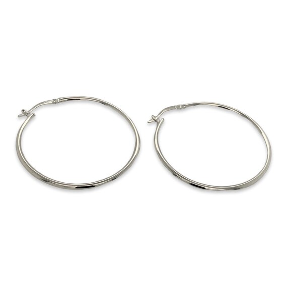 Big Silver Hoop Earrings / Solid Sterling 925 / H… - image 6