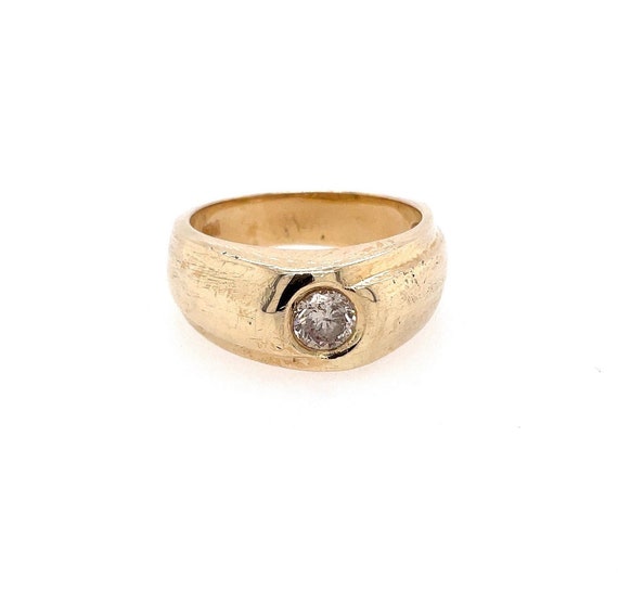 Sterling Silver Mens Solitaire Ring Gold Plated main image 1