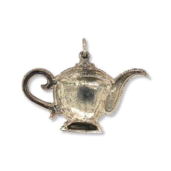 Vintage Marcasite Stone Silver Teapot / Solid Ste… - image 10