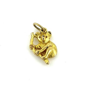 Vintage 9K Gold KOALA Pendant / Genuine Yellow Gold /Gold Animal Charm / Small Australian Pendant