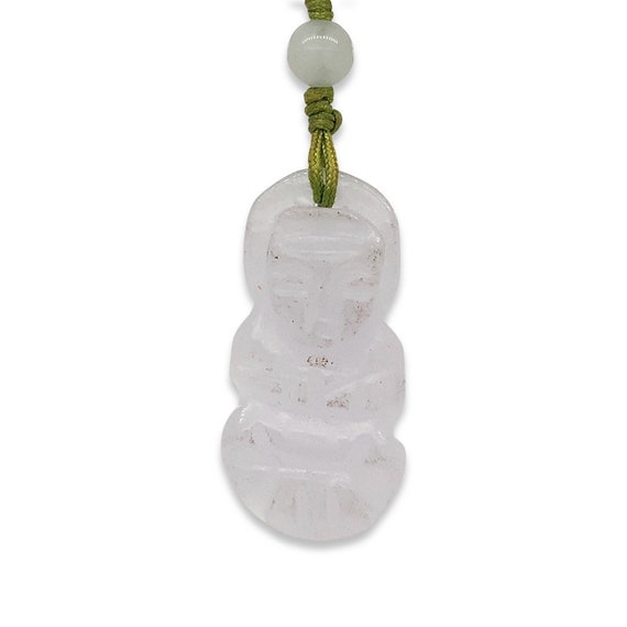 Vintage Jade Figurine Charm Pendant / String Jade… - image 6