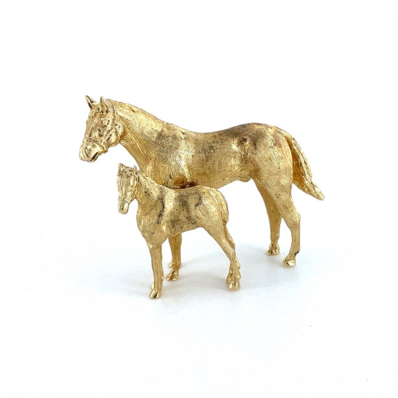 Solid 14K Gold Horse Brooch Pin / Genuine Yellow G