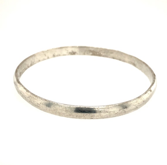 Vintage Silver Plated Taxco Mexico Bangle / Silve… - image 1
