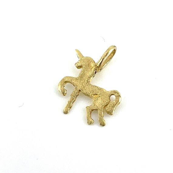 14K Gold Unicorn Pendant / Genuine Yellow Gold / … - image 4