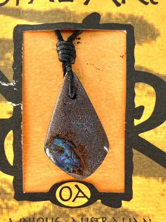 Opal Art Boulder Opal Gemstone Pendant Necklace - image 2