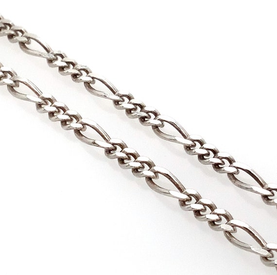 Vintage Silver Figaro Chain / Solid Sterling 925 … - image 4