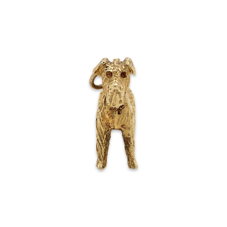 Scottish Terrier Dog Gold Pendant / Solid 14K Yellow Gold / Vintage Gold Scotty Terrier Pendant / Dog Lovers image 5