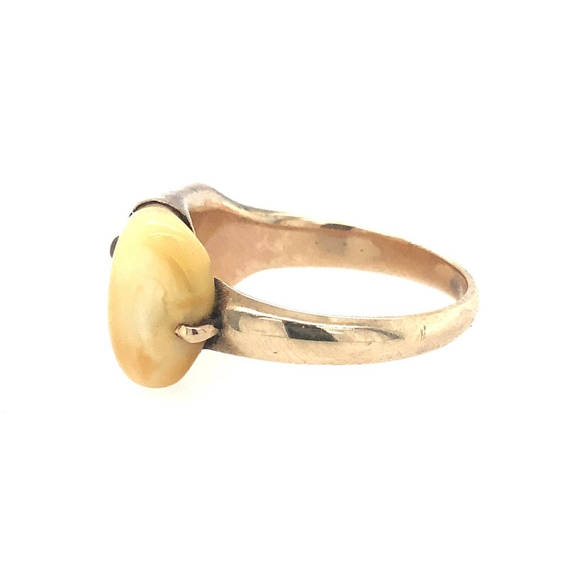 Vintage Elks Lodge Gold & Bone Ring / 10K Yellow Gold / Etsy