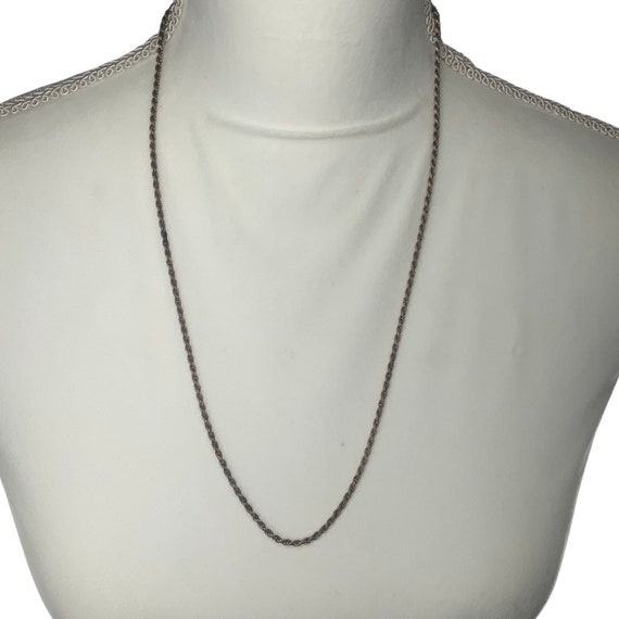 Vintage Aged Long 25’’ Silver Rope Chain Necklace… - image 7