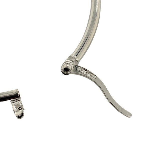 Big Silver Hoop Earrings / Solid Sterling 925 / H… - image 8