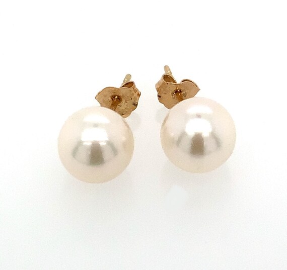 Vintage Genuine Cultured Pearl Stud Earrings / So… - image 4