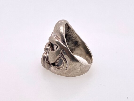 Vintage Monkey Face Sterling Silver Ring - image 3