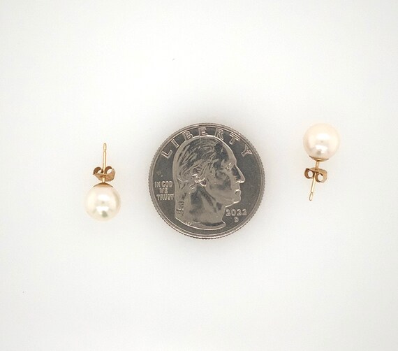 Vintage Genuine Cultured Pearl Stud Earrings / So… - image 7