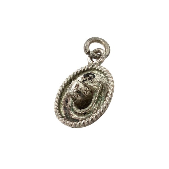 Silver Sombrero Charm / Solid Sterling 925 / Char… - image 5