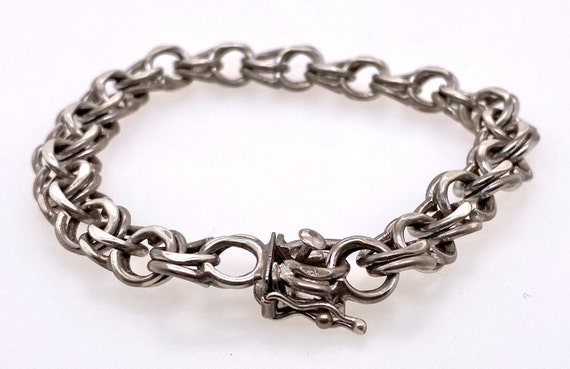 Vintage Sterling Silver Circle Link Bracelets - image 3